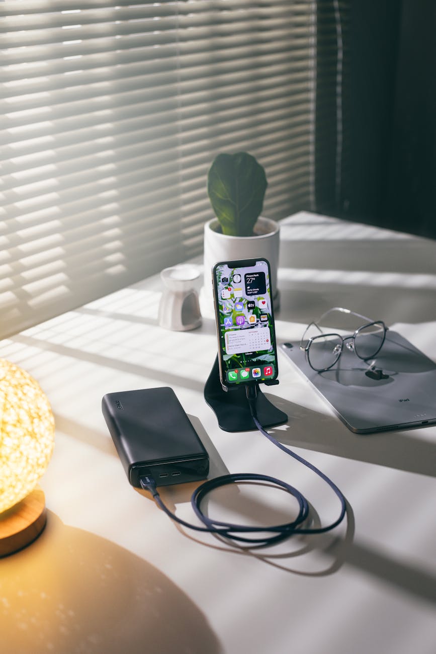 wireless charging station powering multiple devices